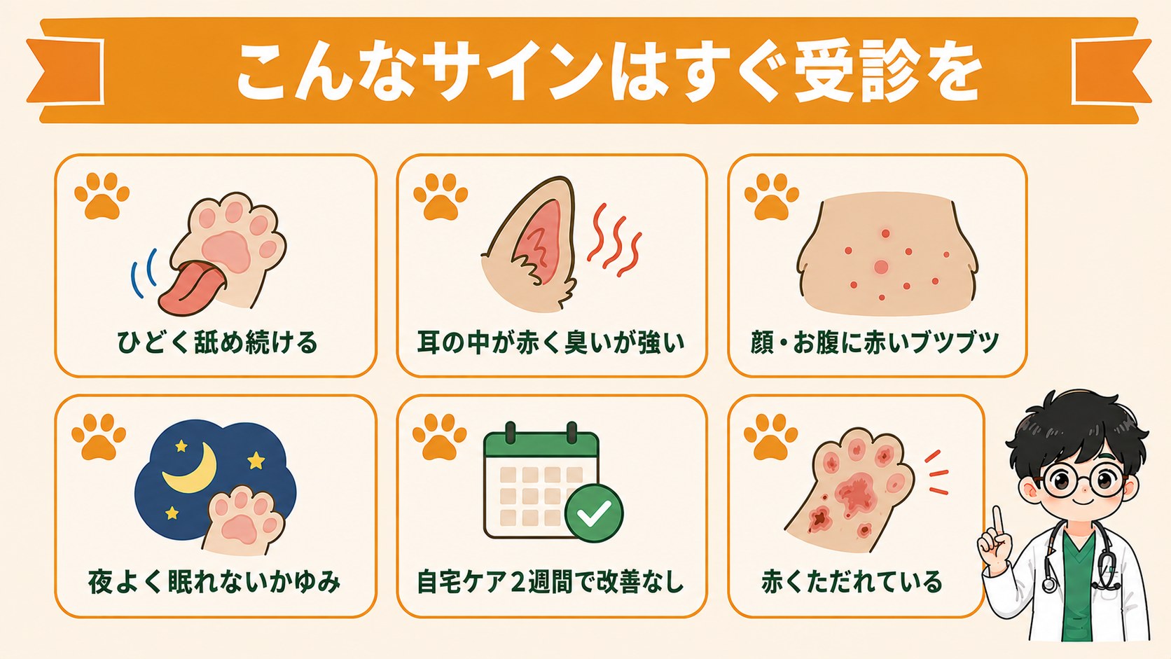こんなサインはすぐ受診を：6つのチェックポイント