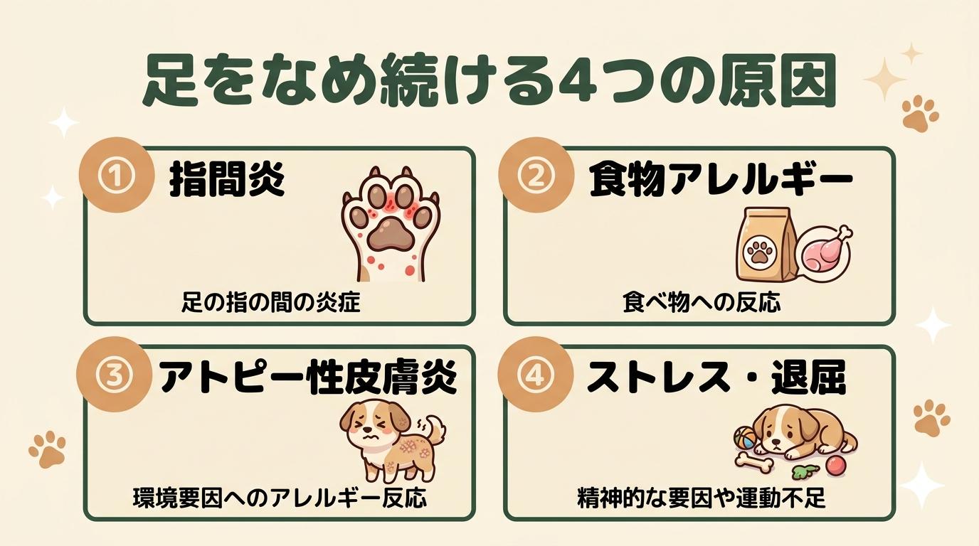 足をなめ続ける4つの原因