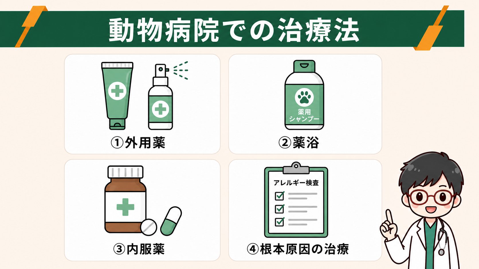 動物病院での治療法4種類