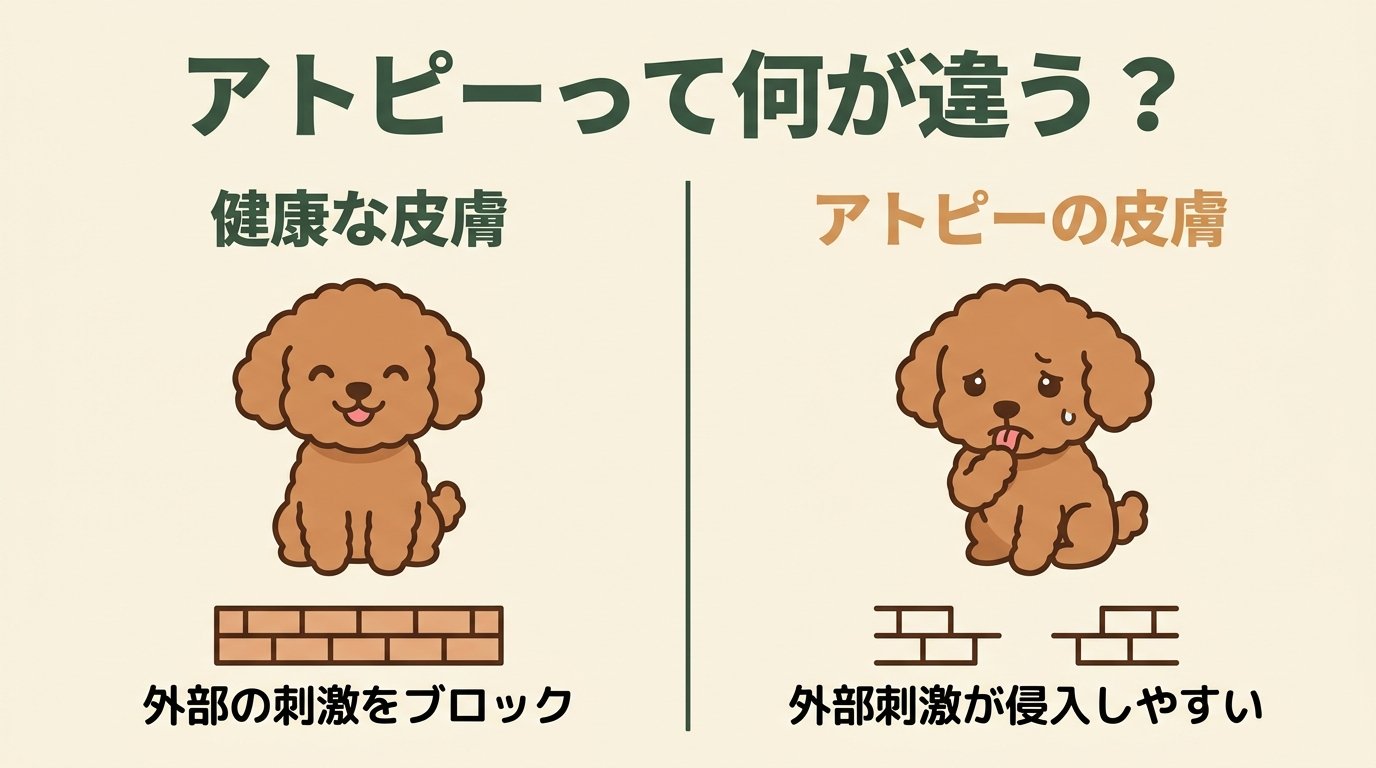 健康な皮膚とアトピーの皮膚の違い