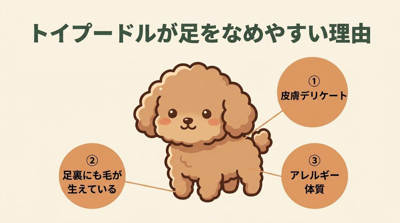 トイプードルが足をなめやすい理由